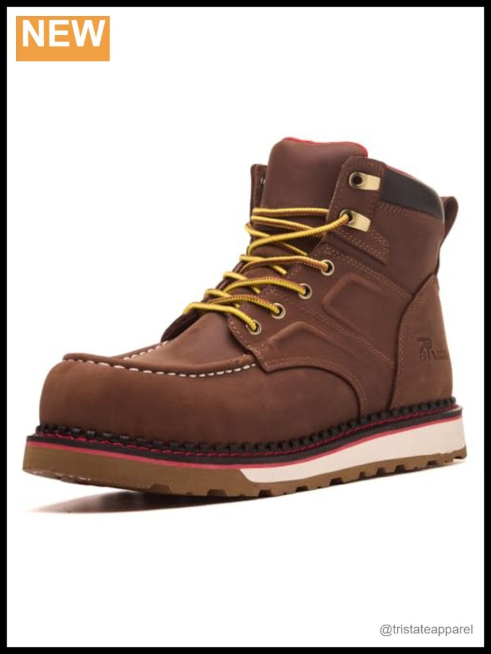 Men's Waterproof Composite Toe Work Boots Moc Toe Wedge Sole ASTM
